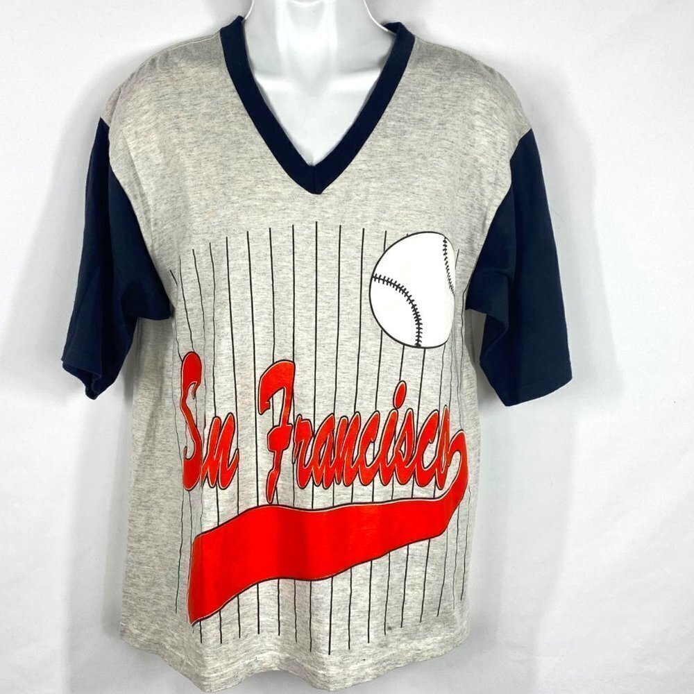 Vintage Jersey T Shirt Pinstripe Size L San Francisco